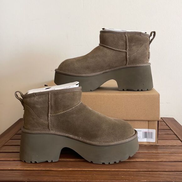 UGG Classic Ultra Mini New Heights Boots Hickory US Women Size 9/UK 7/EU 40 - Picture 4 of 16
